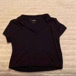 black cropped blouse